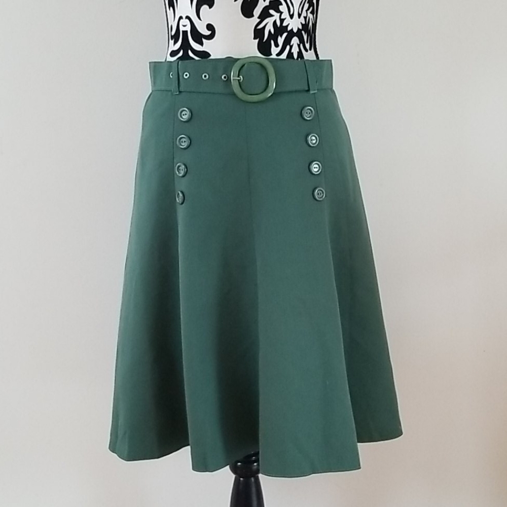 VTG Canada International Hunter green skater skirt